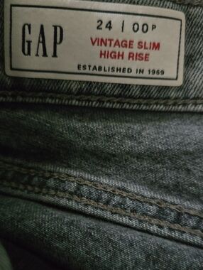 GAP Jeans Women's Size 00p 00 Petite Vintage Slim High Rise Gray‎ Wash